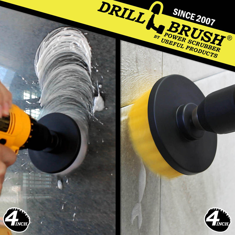 2-piece 4 inch Brush Kit - Soft & Medium Bristles - Home, Auto, & Bathroom Cleaning | 4in-S-WY-QC-DB