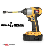 The Drillbrush 5 inch extension in a cordless drill.