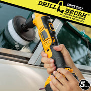 Drillbrush 5 inch Soft White Home & Auto Brush cleaning a car's tail light.