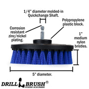 Specs for the Drillbrush 5 inch Medium Blue Marine & Pool Brush.