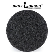 Front view of the Drillbrush Aggressive Black 6 inch Scrubbing Pad.