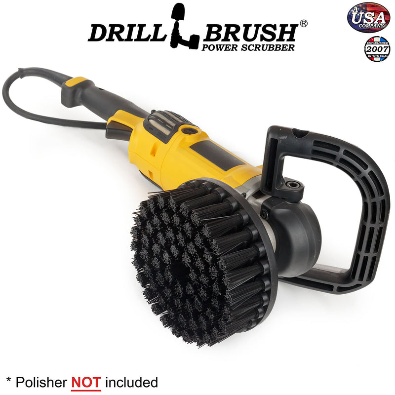 7in Black Brush - Industrial High Stiffness - Paint Removal & Concrete Cleaning | 7in-L-K-T-DB
