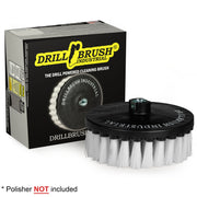 Drillbrush Soft White 7 inch brush in front of its packaging.
