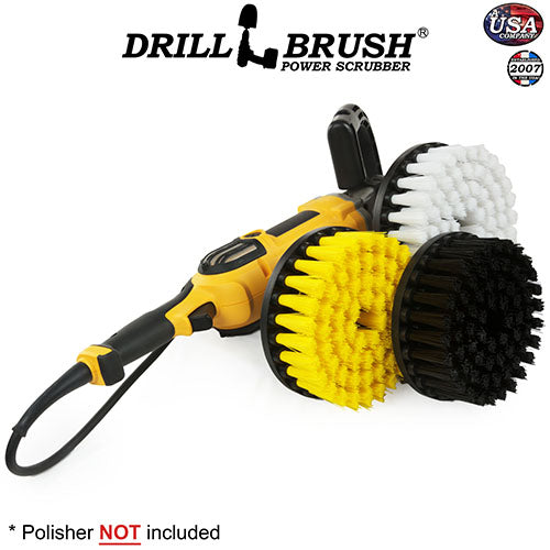 7in. Brush 3-piece Kit - Soft, Medium, & Ultra Stiff Bristles - Industrial Cleaning | 7in-L-WYK-T-DB