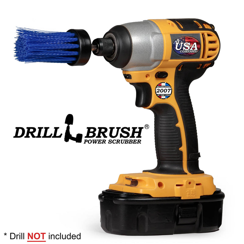 1in Blue Brush - Medium Stiffness - Long Bristles - Marine & Pool Spot Cleaning | 1in-L-B-QC-DB