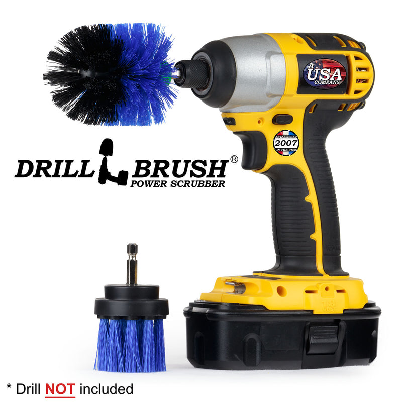 Mini & 2in-L Blue Brushes - Medium Bristles - Marine & Pool Cleaning | B-MS-2L-QC-DB