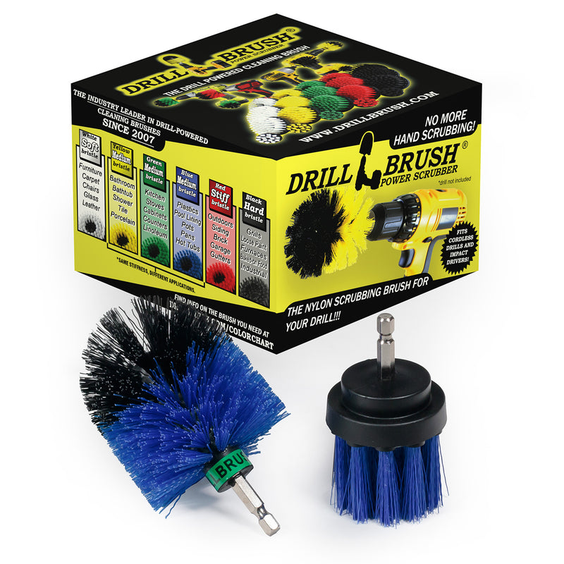 Mini & 2in-L Blue Brushes - Medium Bristles - Marine & Pool Cleaning | B-MS-2L-QC-DB