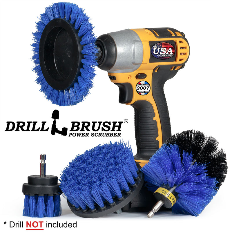 Edge, Original, 4in, & 2in Blue Brushes - Medium Bristles - Marine & Pool Cleaning | B-S-E42O-QC-DB