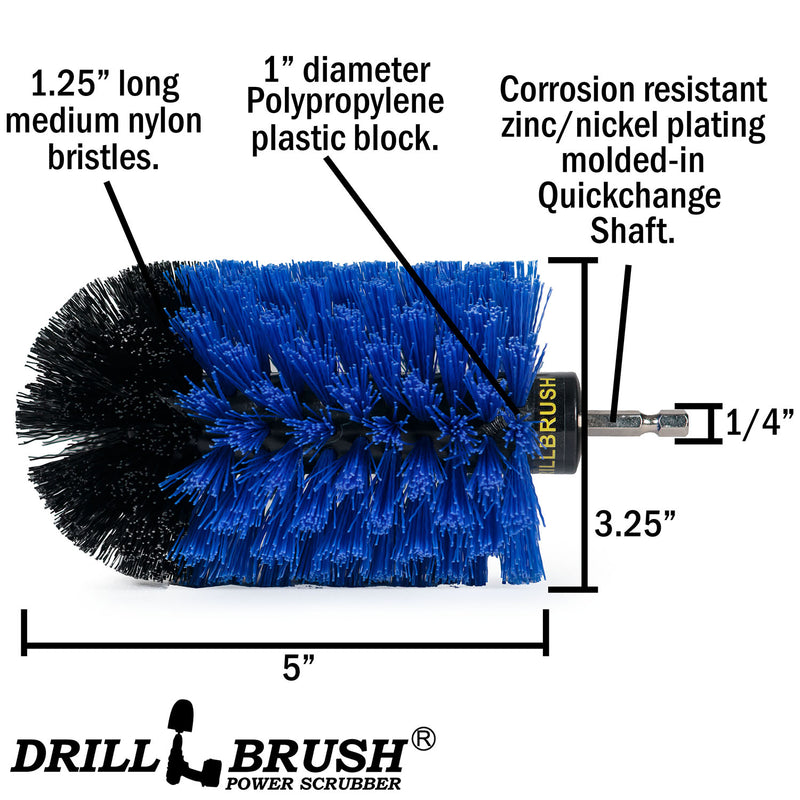 Jumbo Original Blue Brush - Medium Bristles - Marine & Pool Cleaning | J-S-B-QC-DB