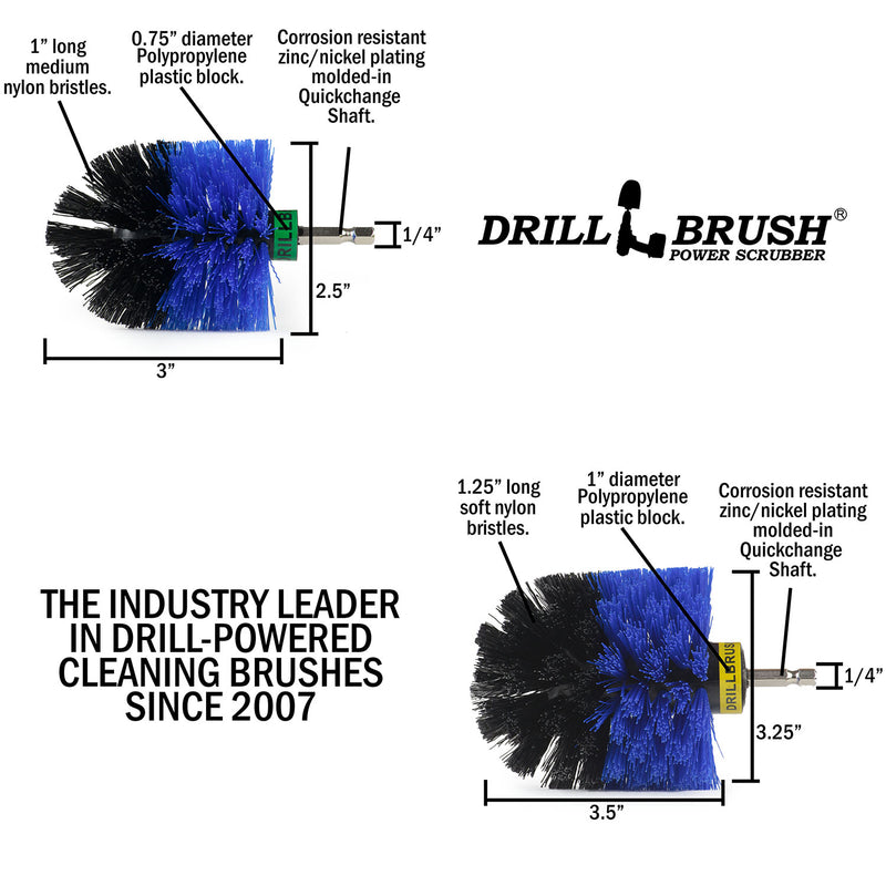 Specs for the Drillbrush MO Medium Blue Marine & Pool Brush Kit.