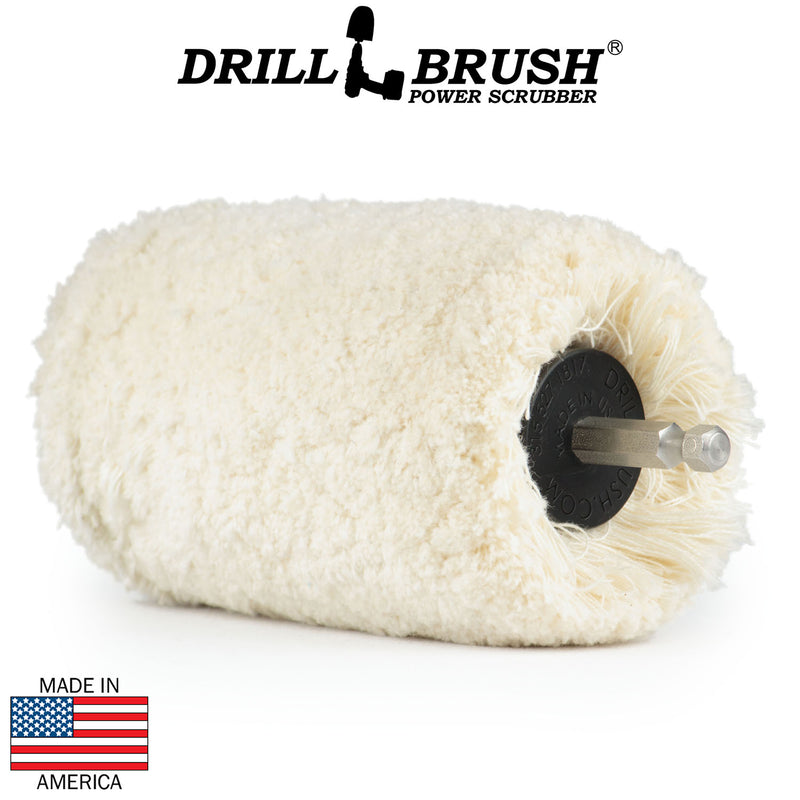 Power Tool Buff Drill Brush - Buff-Sm-QC-DB | Soft White Buffer - Home & Auto — Drillbrush