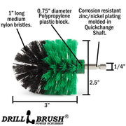 Specs for the Drillbrush Mini Medium Green Kitchen Brush.