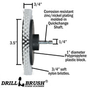 Technical specs for the Drillbrush Soft White Home and Auto Edge Brush.