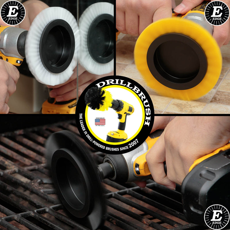 Edge Brush 3-piece Kit - Soft, Medium, & Ultra Stiff Bristles - Home, Bathroom, and Grill Cleaning Cleaning | E-S-WYK-QC-DB