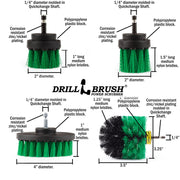 Specs for the Drillbrush 42OS-2L Medium Green Kitchen Brush Kit.
