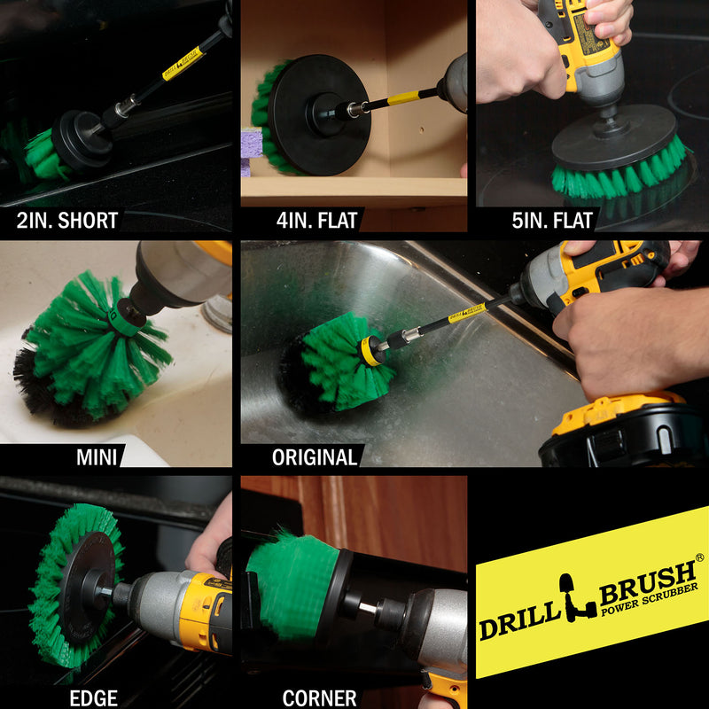 21-piece Green Brush Kit - Medium Bristles | G-E542OMCS-P4-3WRB-2F-3V-5X-QC-DB
