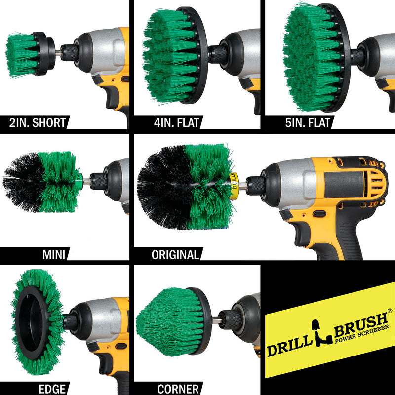 21-piece Green Brush Kit - Medium Bristles | G-E542OMCS-P4-3WRB-2F-3V-5X-QC-DB