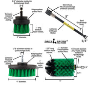 Specs for the Drillbrush 42J-5X Medium Green Kitchen Brush Kit.