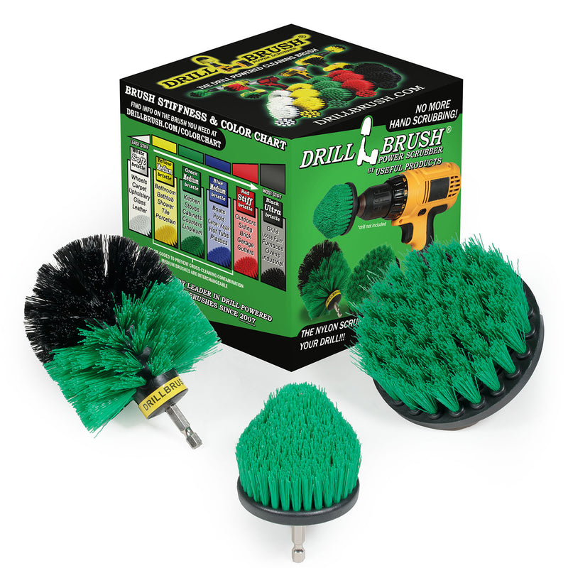 Original, 4in, and Corner Green Brushes - Medium Stiffness - Kitchen Cleaning | G-S-4CO-QC-DB