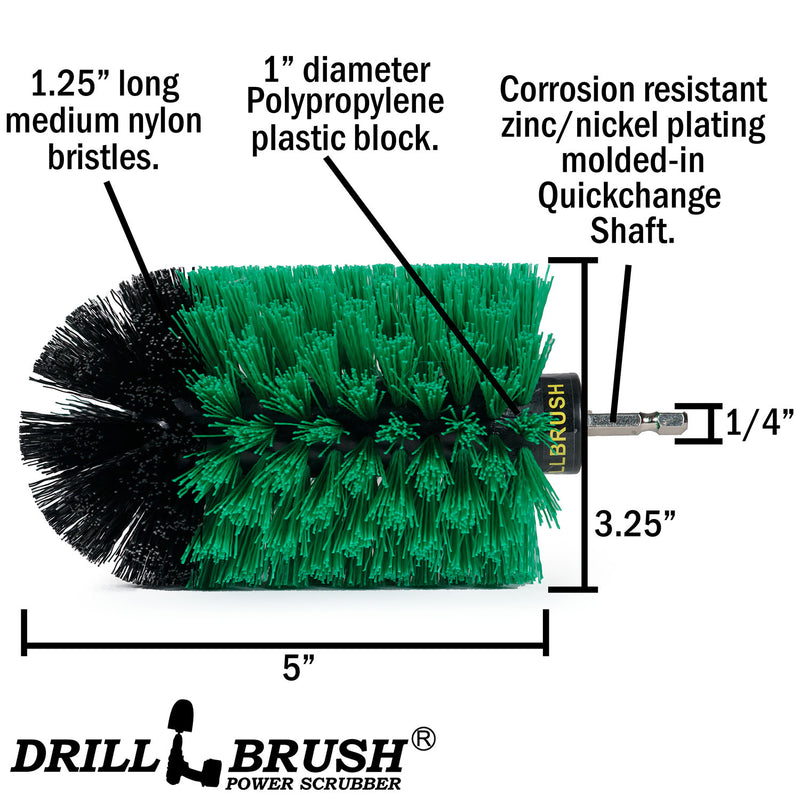 Jumbo Original Green Brush - Medium Stiff - Bullet Shaped - Kitchen Sink & Fridge | J-S-G-QC-DB