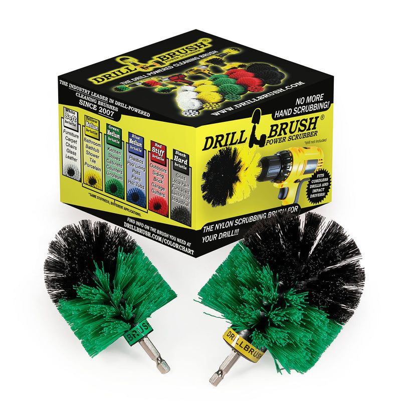 Original & Mini Green Brushes - Medium Bristles - Kitchen & Appliance Cleaning | G-S-MO-QC-DB