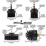 Specs for the Drillbrush 42OS-2L Ultra Stiff Black Grill & Industrial Brush Kit.