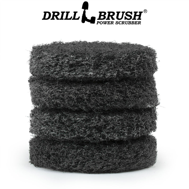 4in Black Scrub Pad 4 Pack