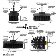 Specs for the Drillbrush 5542O Ultra Stiff Black Grill & Industrial Brush Kit.