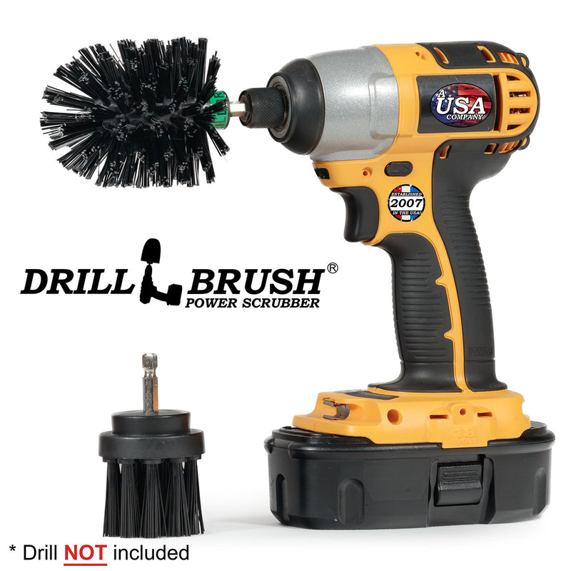 Mini & 2in-L Black Brushes - Ultra Stiff - Heavy Duty & Grill Cleaning | K-MS-2L-QC-DB
