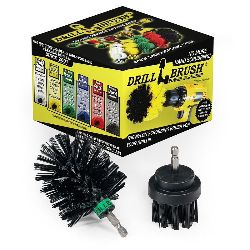 Mini & 2in Black Brushes - Ultra Stiff - Heavy Duty & Grill Cleaning | K-S-2M-QC-DB
