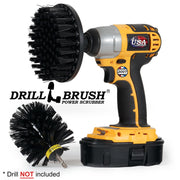 Drillbrush 5O Ultra Stiff Black Grill & Industrial Brush Kit with an Original brush in a cordless drill.