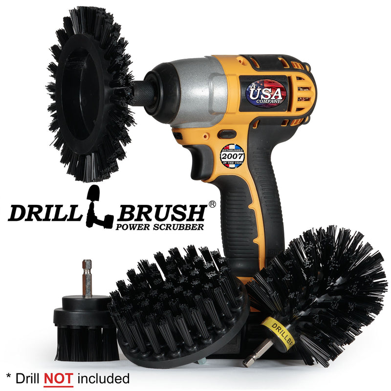 Edge, Original, 4in, and 2in Black Brushes - Ultra Stiff - Heavy Duty & Grill Cleaning | K-S-E42O-QC-DB