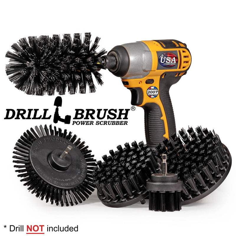 5in Flat Brush, 4in Flat Brush, 2in Short Brush, and Jumbo Original all in Ultra Stiff Black - Grill Cleaning Products  | K-S-E542J-QC-DB