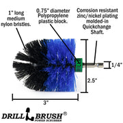 Specs for the Drillbrush Mini Medium Blue Marine & Pool Brush.