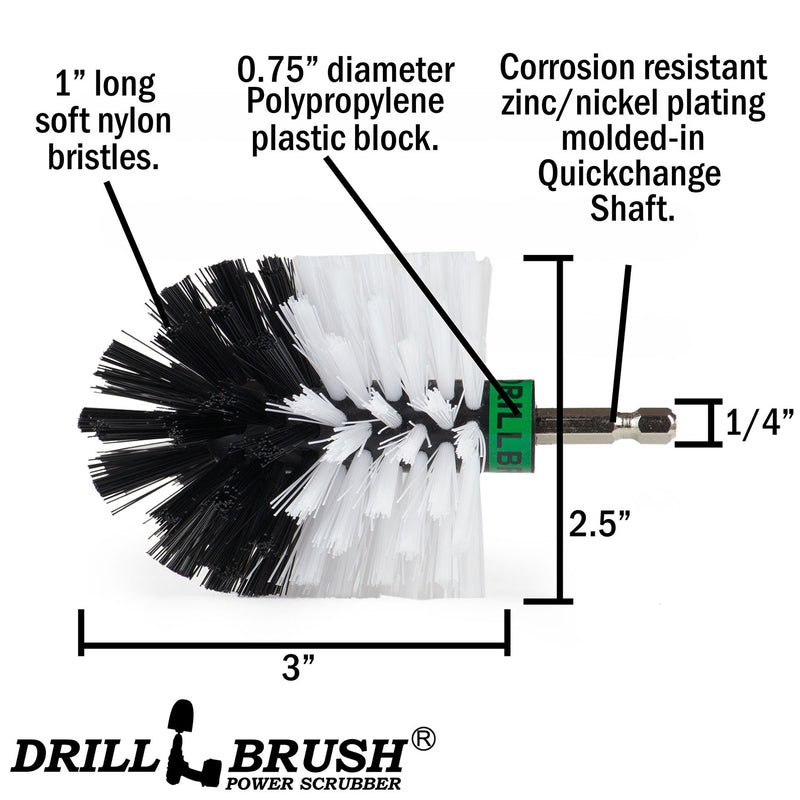 Specs for the Drillbrush Mini Soft White Home & Auto Brush.