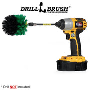 Drillbrush Original Medium Green Kitchen Brush in a 5 inch extension in a cordless drill.