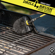 Drillbrush Original Ultra Stiff Black Grill & Industrial Brush in a 5 inch extension cleaning grill grates.