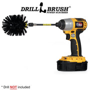 Drillbrush Original Ultra Stiff Black Grill & Industrial Brush in a 5 inch extension in a cordless drill.