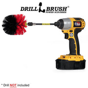 Drillbrush Original Stiff Red Outdoor & Patio Brush a in 5 inch extension in a cordless drill.