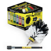 Drillbrush Soft White Home and Auto Original brush with 5 inch extension in front of its packaging.