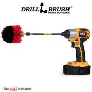 Drillbrush Original Stiff Red Outdoor & Patio Brush in a 7 inch extension in a cordless drill.