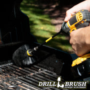 Drillbrush Original Ultra Stiff Black Grill & Industrial Brush in a 7 inch extension cleaning grill grates.