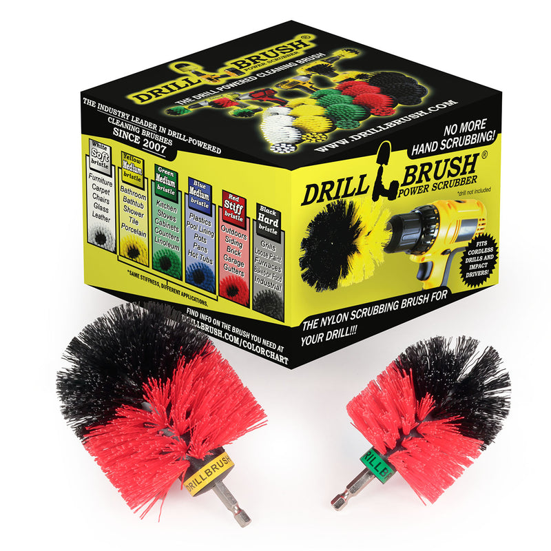 Original & Mini Red Brushes - Red Bristles - Outdoor & Patio Cleaning | R-S-MO-QC-DB