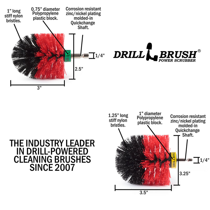 Specs for the Drillbrush MO Red Stiff Outdoor & Patio Brush Kit.