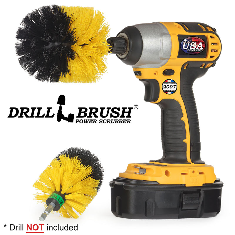 Original & Mini Yellow Brushes - Medium Bristles - Bathroom & Shower Cleaning | Y-S-MO-QC-DB