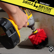 Drillbrush Original Stiff Red Outdoor & Patio Brush cleaning deck stairs.