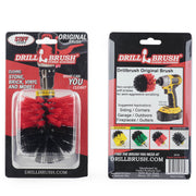 Drillbrush Original Stiff Red Outdoor & Patio Brush in it's blister packaging.