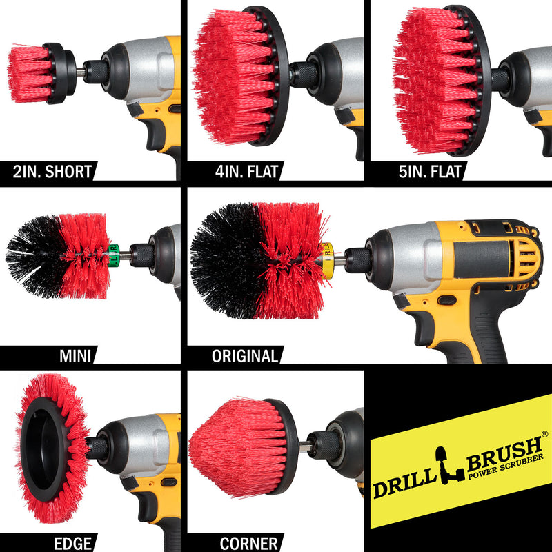 21-piece Red Brush Kit - Stiff Bristles | R-E542OMCS-P4-3WRB-2F-3V-5X-QC-DB