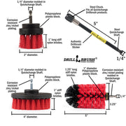 Specs for the Drillbrush 42J-5X Red Stiff Outdoor & Patio Brush Kit.