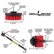 Specs for the Drillbrush 4M-5X Red Stiff Outdoor & Patio Brush Kit.